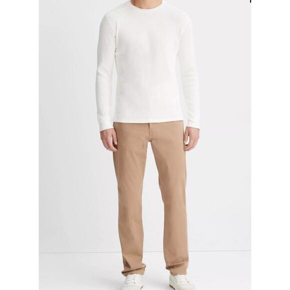 NWT Vince Thermal Crewneck Long Sleeve Shirt Men's Cream Size Medium - Picture 1 of 6